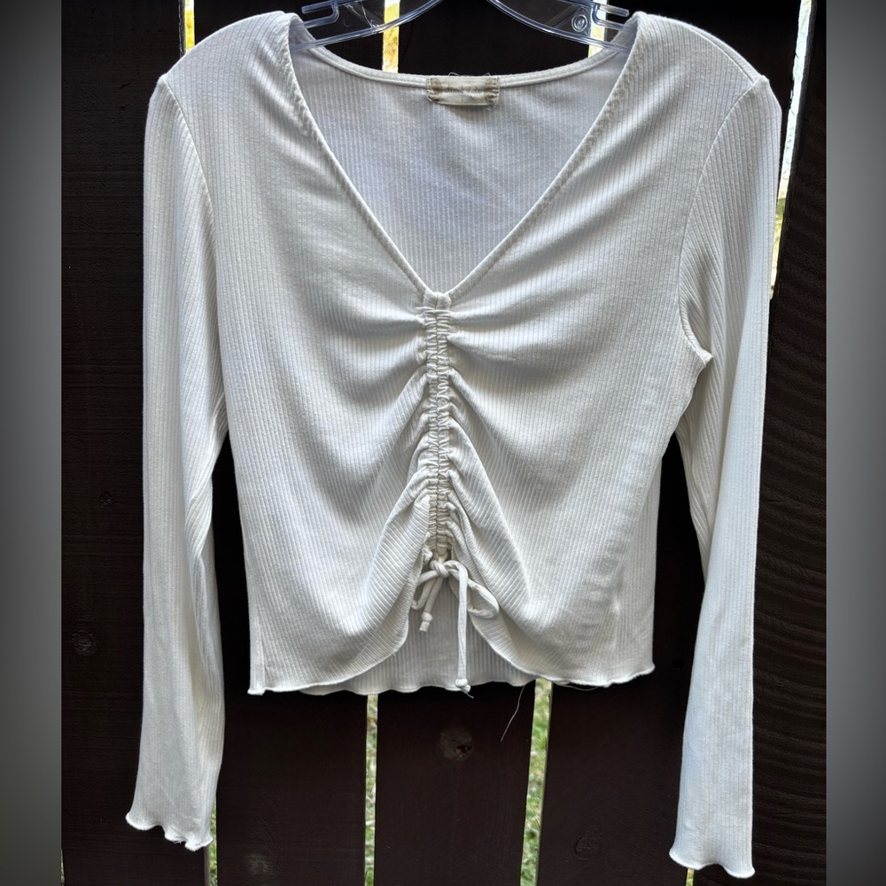 Altar'd State White Ribbed Top